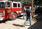 Bomberos Voluntarios acudieron al incendio en la parte posterior de una vivienda