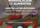 El Municipio abre inscripción para cursos gratuitos de Manipulación de Alimentos del mes de diciembre 2022