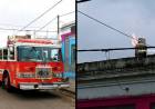 Bomberos acudieron al incendio de una garrafa en el techo de un local comercial