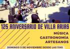 Este domingo se realizarán los festejos por el 125 aniversario de Villa Arias