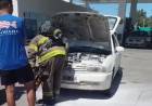 Un auto sufrió un principio de incendio tras salir de cargar combustible en Colón al 3000