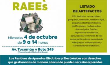 El 4 de octubre de 2023 habrá una nueva campaña de desechos de residuos tecnológicos
