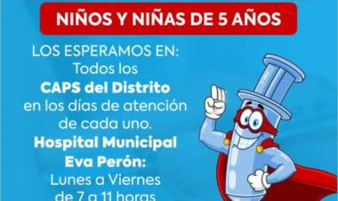 Ya se aplican las vacunas para ingreso escolar en el Hospital Municipal y todos los CAPS