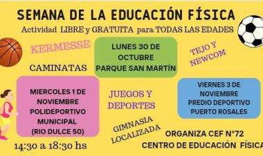 Se realizará la semana de la educación física