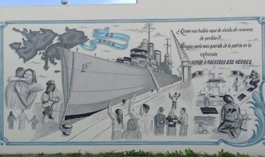Este martes inauguraran el mural en homenaje a los familiares de veteranos y caídos en Malvinas