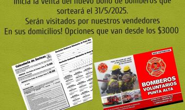 Bomberos Voluntarios de Punta Alta continúan con la venta de su bono contribución