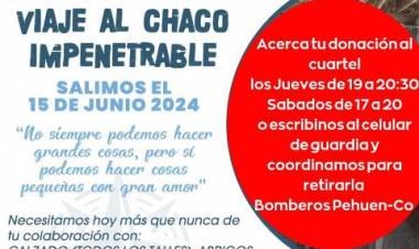 Bomberos de Pehuen Co organizan una campaña para el Impenetrable Chaco