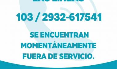 En Coronel Rosales Defensa Civil sin servicio de teléfonos de emergencia