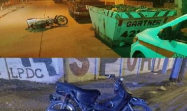 Dos motociclistas fueron hospitalizados tras un accidente de tránsito en Ciudad Atlántida