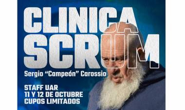 Se realizará en Puerto Belgrano la primera clínica de SCRUM a cargo del gran Sergio “CAMPEÓN” Carossio