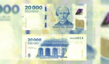 Ya está en circulación el nuevo billete de 20.000 pesos 