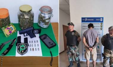 Detuvieron a un hombre que circulaba con un arma de fuego y droga en ruta 3 y cruce con ruta 113/02