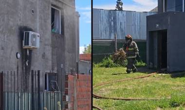 Bomberos Voluntarios acudieron al principio de incendio en una vivienda