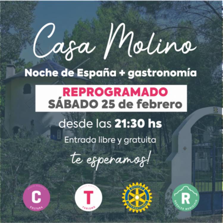 Se reprograma la “Noche de España” en la Casa Molino de Pehuen Co