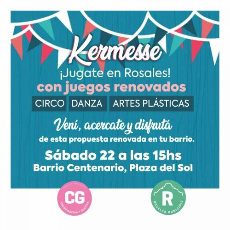 Este sábado habrá Kermesse en Barrio Centenario organizada por Rosales Municipio