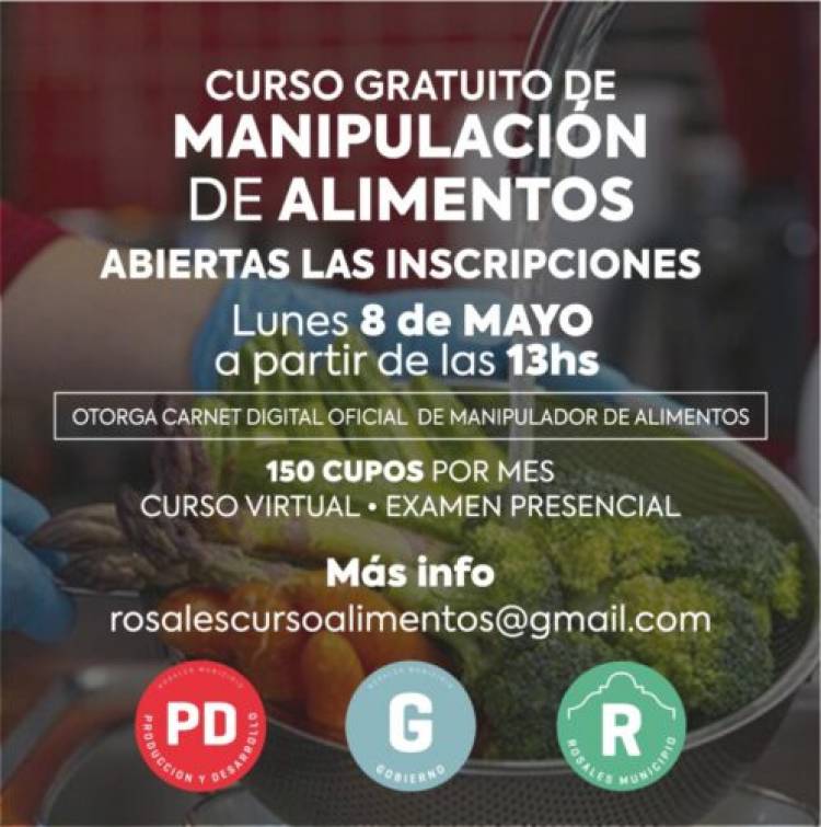 La inscripción para cursos gratuitos del Municipio de Manipulación de Alimentos  abre el lunes 8 de mayo 2023
