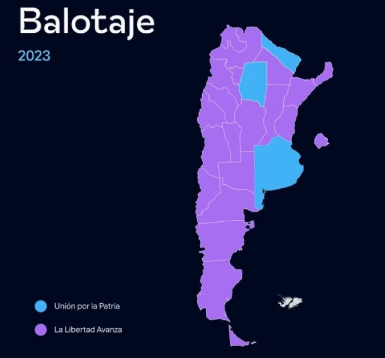 Milei ganó en todo el país, menos en Santiago del Estero, Formosa y la provincia de Buenos Aires