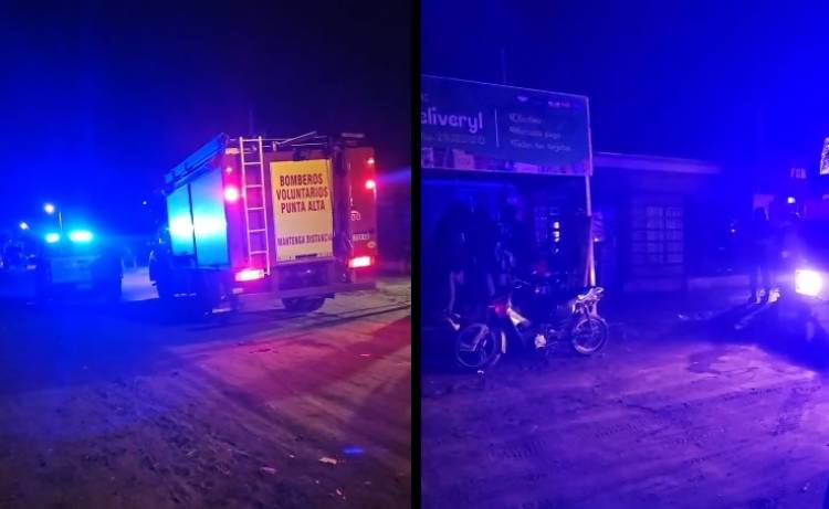 Bomberos Voluntarios acudieron al principio de incendio en un comercio de Barrio Laura