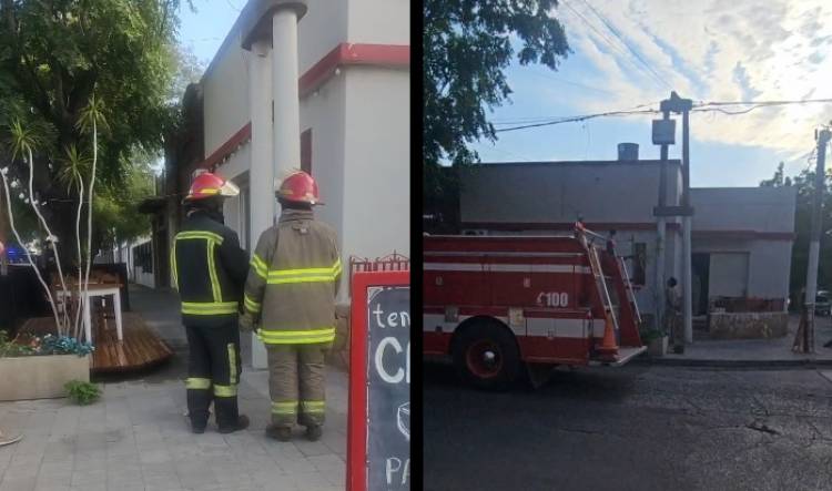 Un desperfecto en tendido eléctrico casi genera un principio de incendio en un local comercial