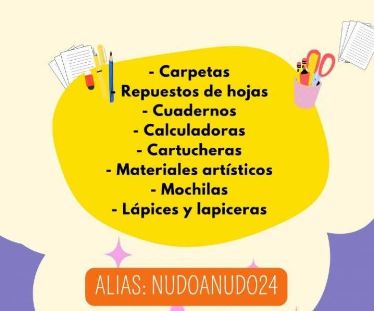 Nudo a Nudo realiza una campaña de recolección de útiles escolares en buen estado