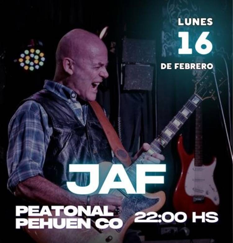 Este lunes JAF se presentará en Pehuen Co