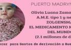 La pequeña Olivia continúa internada y aguarda por el medicamento más caro del mundo