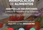 El Municipio abre inscripción para cursos gratuitos de Manipulación de Alimentos del mes de octubre 2022