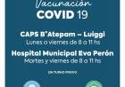 La atención en los vacunatorios COVID-19 serán únicamente por la mañana