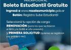Sigue abierta la inscripción para el Boleto Estudiantil Gratuito 2023