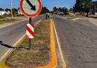 Desde Tránsito se realizan trabajos de pintado de cordones y rotondas para seguridad vial