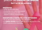 Desde el 2 de octubre se realizará la 13° “Campaña de detección precoz de Cáncer de Mama”