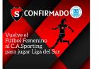 El Club Sporting realizará pruebas de jugadoras con el objetivo de competir en la Liga del Sur