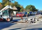 Removieron el hormigón de la esquina de Brown y Rivadavia