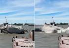 Una tolva con cemento se hundió en aguas de Puerto Rosales