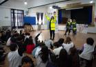 Seguridad Vial en las escuelas del distrito por parte del personal de Tránsito del Municipio