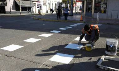 Este lunes se realizará un corte de tránsito por repintado de sendas peatonales