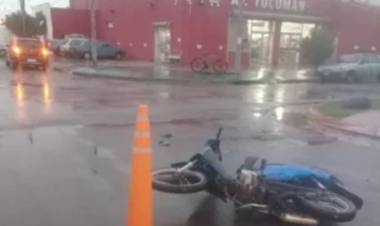 Un motociclista resultó con golpes luego de un choque