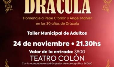 El Taller Municipal de Adultos cerrará presentando “El conde Drácula” en el Teatro Colón