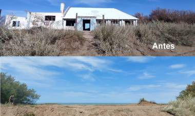 Finalizó la demolición del edificio La Barraca en Pehuen Co