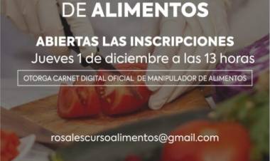 El Municipio abre inscripción para cursos gratuitos de Manipulación de Alimentos del mes de diciembre 2022