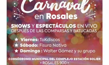 Comienzan hoy las 4 noches de corsos rosaleños organizados por el Municipio en Estación Solier