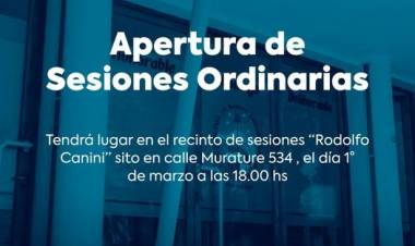 Este miércoles se realizará la apertura de sesiones ordinarias 2023