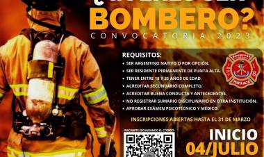 Se encuentran abiertas las inscripciones para formar parte de los Bomberos Voluntarios de Punta Alta