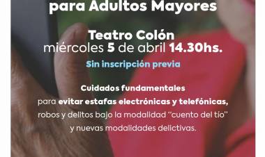 El Municipio de Coronel Rosales invita a los adultos mayores a charla de prevención sobre cybercrimen y estafas 