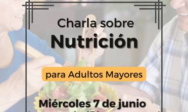 Se realizará una charla gratuita sobre nutrición para adultos mayores