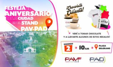 Este domingo 2 de julio el PAV y PAD tendrán un stand con sorpresas en la Plaza Belgrano