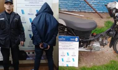 Un delincuente robó una moto y a las horas lo detuvieron
