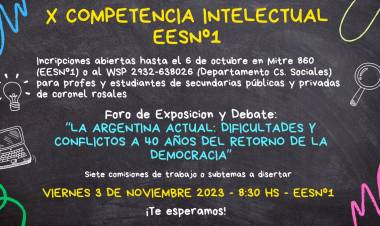 Se encuentran abiertas las inscripciones para la 10ma Jornada de Competencias Intelectuales