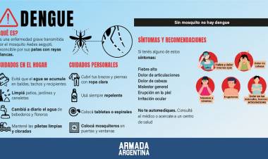 El Ministerio de Salud de la Nación y la Dirección de Sanidad de la Armada recomiendan intensificar los cuidados preventivos
