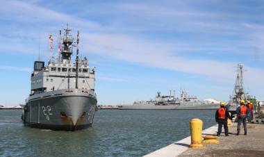 El aviso ARA “Estrecho de San Carlos” arribó a Puerto Belgrano